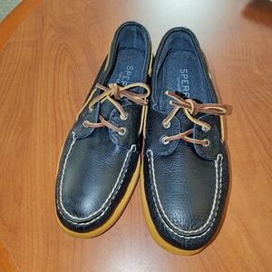 Sperry Top-Sider A/O 2-Eye Color Outsole Navy Boat Shoes US Men's Size 9.5